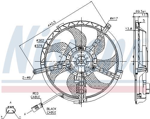 Ventilador, refrigeración del motor NISSENS ref. 85632