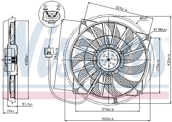 Ventilador, refrigeración del motor NISSENS ref. 85637