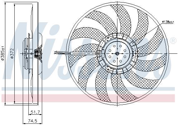 Ventilador, refrigeración del motor NISSENS ref. 85638