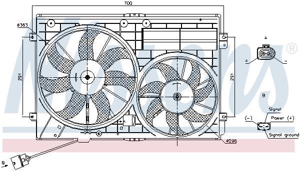 Ventilador, refrigeración del motor NISSENS ref. 85643