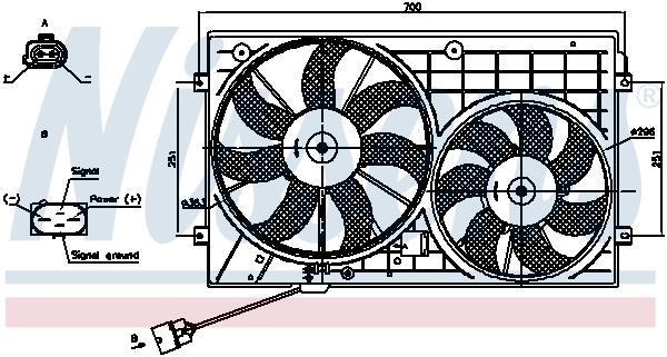 Ventilateur de refroidissement du moteur (Motoventilateur) NISSENS ref. 85644