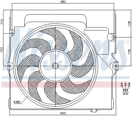 Ventilador, refrigeración del motor NISSENS ref. 85645