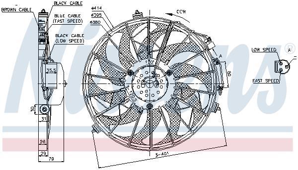 Ventilateur de refroidissement du moteur (Motoventilateur) NISSENS ref. 85648