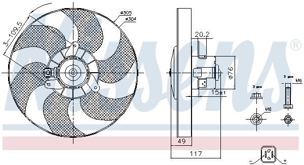 Ventilateur de refroidissement du moteur (Motoventilateur) NISSENS ref. 85658