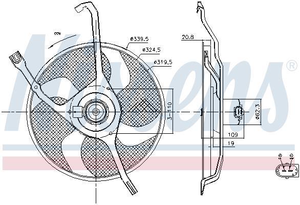 Ventilateur de refroidissement du moteur (Motoventilateur) NISSENS ref. 85665