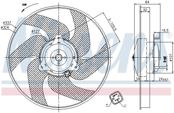 Ventilateur de refroidissement du moteur (Motoventilateur) NISSENS ref. 85666
