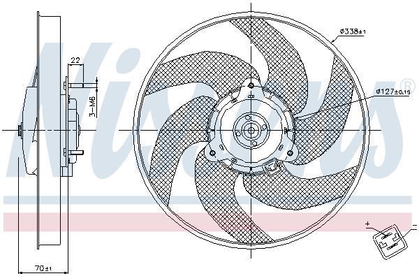 Ventilateur de refroidissement du moteur (Motoventilateur) NISSENS ref. 85667