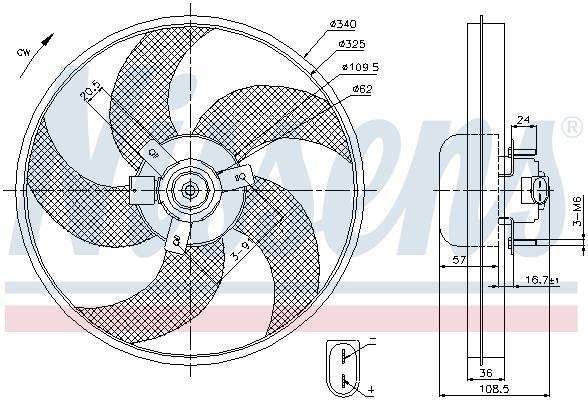 Ventilateur de refroidissement du moteur (Motoventilateur) NISSENS ref. 85668