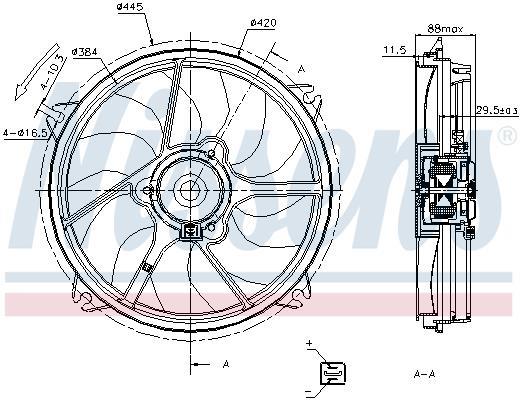 Ventilador, refrigeración del motor NISSENS ref. 85669