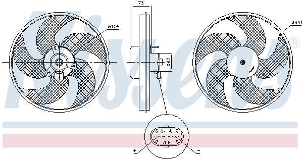 Ventilateur de refroidissement du moteur (Motoventilateur) NISSENS ref. 85672
