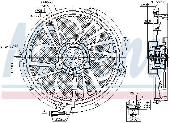Ventilateur de refroidissement du moteur (Motoventilateur) NISSENS ref. 85674