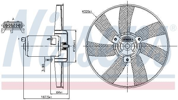 Ventilador, refrigeración del motor NISSENS ref. 85677