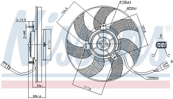 Ventilador, refrigeración del motor NISSENS ref. 85680