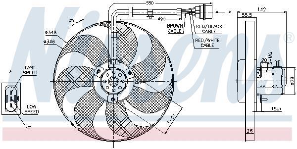 Ventilador, refrigeración del motor NISSENS ref. 85683