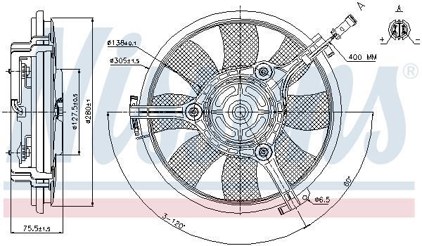 Ventilateur de refroidissement du moteur (Motoventilateur) NISSENS ref. 85691