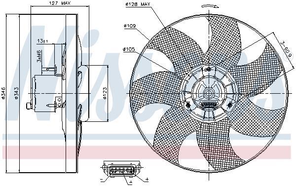 Ventilateur de refroidissement du moteur (Motoventilateur) NISSENS ref. 85698