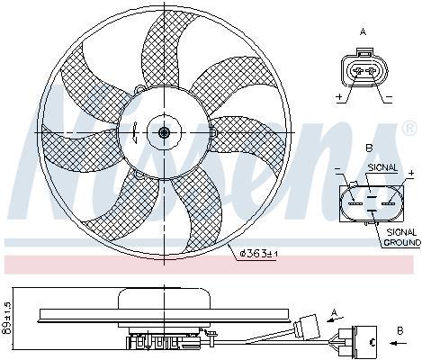 Ventilador, refrigeración del motor NISSENS ref. 85699