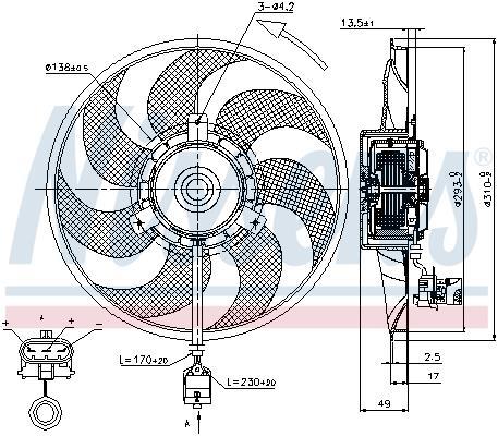 Ventilateur de refroidissement du moteur (Motoventilateur) NISSENS ref. 85703