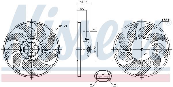 Ventilateur de refroidissement du moteur (Motoventilateur) NISSENS ref. 85704