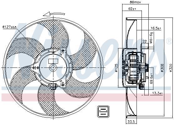 Ventilateur de refroidissement du moteur (Motoventilateur) NISSENS ref. 85705