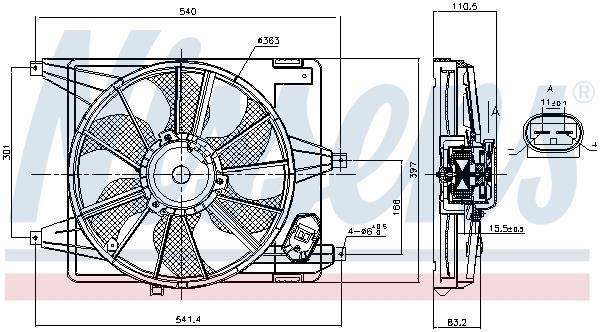 Ventilador, refrigeración del motor NISSENS ref. 85708