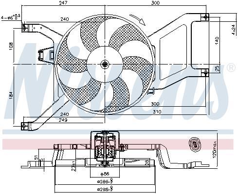 Ventilateur de refroidissement du moteur (Motoventilateur) NISSENS ref. 85714