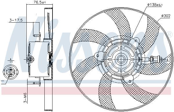 Ventilateur de refroidissement du moteur (Motoventilateur) NISSENS ref. 85716