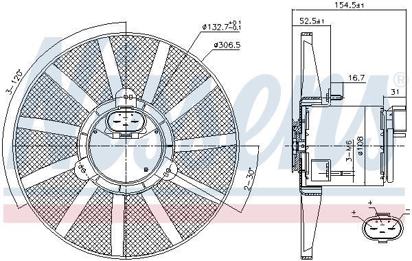 Ventilateur de refroidissement du moteur (Motoventilateur) NISSENS ref. 85720