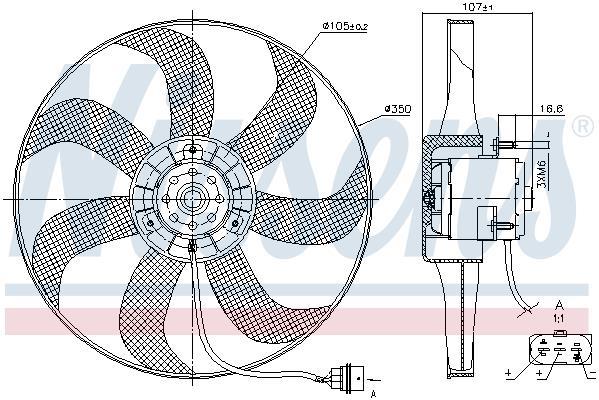 Ventilateur de refroidissement du moteur (Motoventilateur) NISSENS ref. 85725