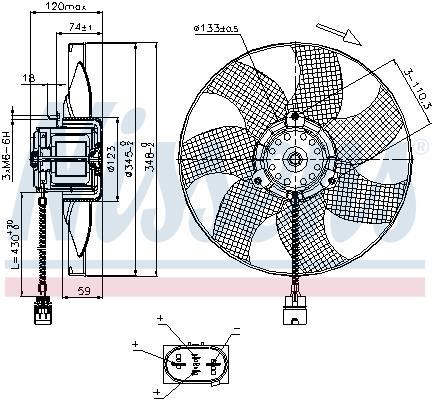 Ventilateur de refroidissement du moteur (Motoventilateur) NISSENS ref. 85726