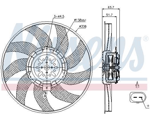 Ventilateur de refroidissement du moteur (Motoventilateur) NISSENS ref. 85727