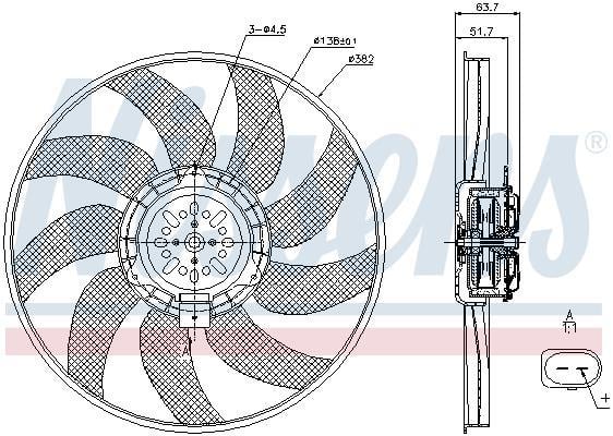 Ventilateur de refroidissement du moteur (Motoventilateur) NISSENS ref. 85728