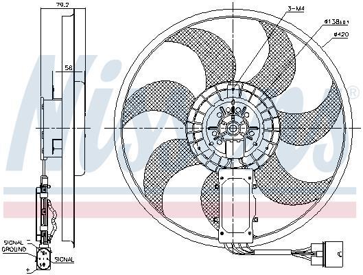 Ventilateur de refroidissement du moteur (Motoventilateur) NISSENS ref. 85729