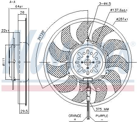 Ventilateur de refroidissement du moteur (Motoventilateur) NISSENS ref. 85731