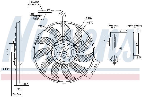 Ventilateur de refroidissement du moteur (Motoventilateur) NISSENS ref. 85732