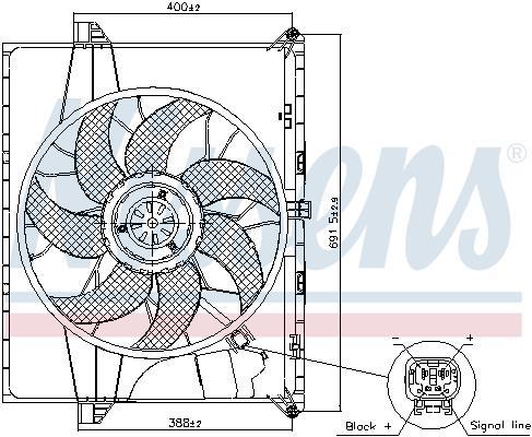 Ventilateur de refroidissement du moteur (Motoventilateur) NISSENS ref. 85739