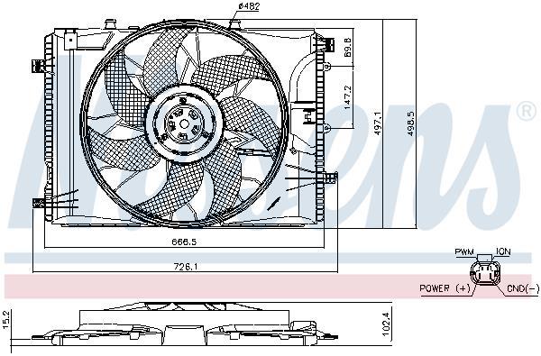 Ventilateur de refroidissement du moteur (Motoventilateur) NISSENS ref. 85740