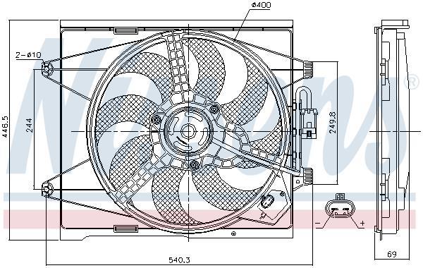Ventilateur de refroidissement du moteur (Motoventilateur) NISSENS ref. 85744