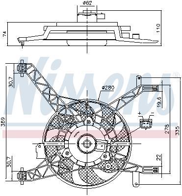 Ventilador, refrigeración del motor NISSENS ref. 85751