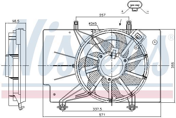 Ventilateur de refroidissement du moteur (Motoventilateur) NISSENS ref. 85752
