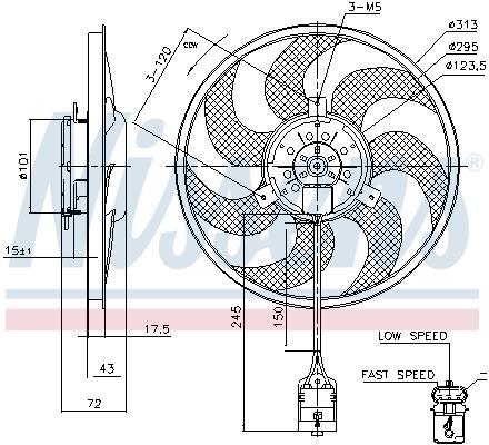 Ventilateur de refroidissement du moteur (Motoventilateur) NISSENS ref. 85754