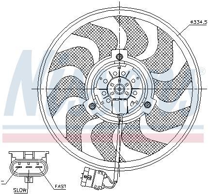 Ventilateur de refroidissement du moteur (Motoventilateur) NISSENS ref. 85755