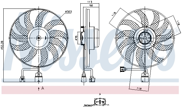 Ventilateur de refroidissement du moteur (Motoventilateur) NISSENS ref. 85762