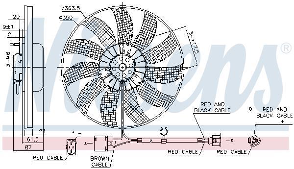 Ventilateur de refroidissement du moteur (Motoventilateur) NISSENS ref. 85763