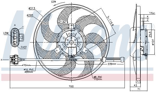 Ventilateur de refroidissement du moteur (Motoventilateur) NISSENS ref. 85775