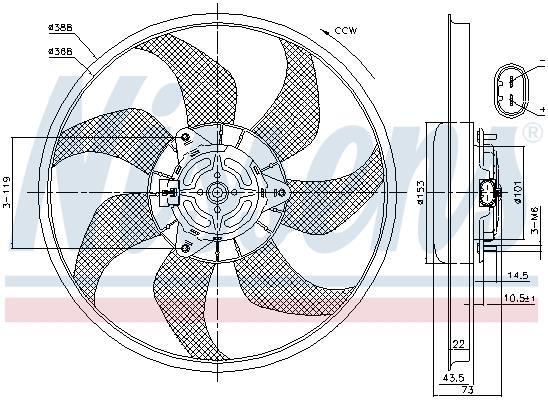 Ventilateur de refroidissement du moteur (Motoventilateur) NISSENS ref. 85776