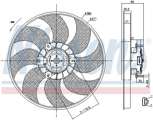 Ventilateur de refroidissement du moteur (Motoventilateur) NISSENS ref. 85779