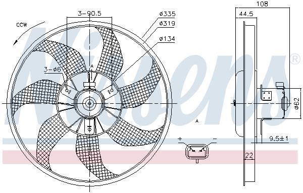 Ventilateur de refroidissement du moteur (Motoventilateur) NISSENS ref. 85781