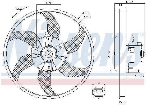 Ventilateur de refroidissement du moteur (Motoventilateur) NISSENS ref. 85782