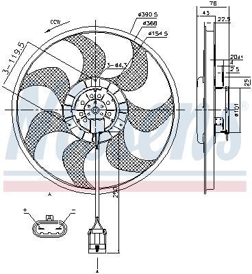 Ventilateur de refroidissement du moteur (Motoventilateur) NISSENS ref. 85784